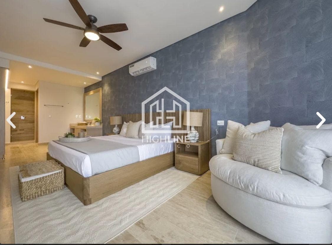1-BEDROOM APARTMENT BEACHFRONT IN PUERTO MORELOS ELEVATORS GYM PRIVATE BEACH