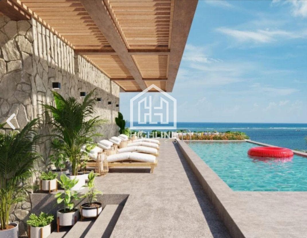1-BEDROOM APARTMENT BEACHFRONT IN PUERTO MORELOS ELEVATORS GYM PRIVATE BEACH