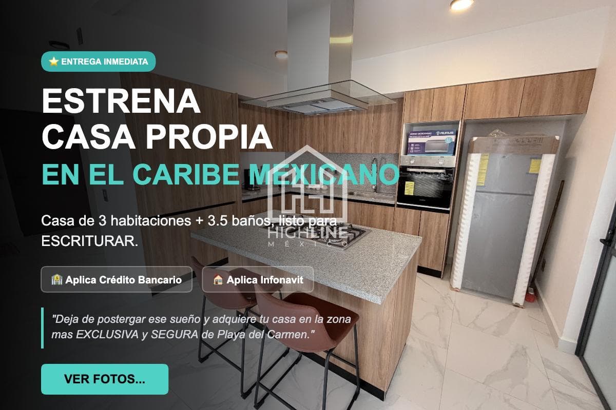 3-bedroom, 3.5-bathroom house for sale, residential neighborhood, amenities, Playa del Carmen
