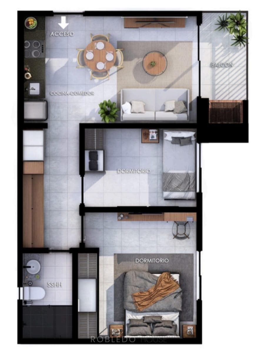 Two-bedroom apartment for sale in Villa Morro, Asunción, Paraguay