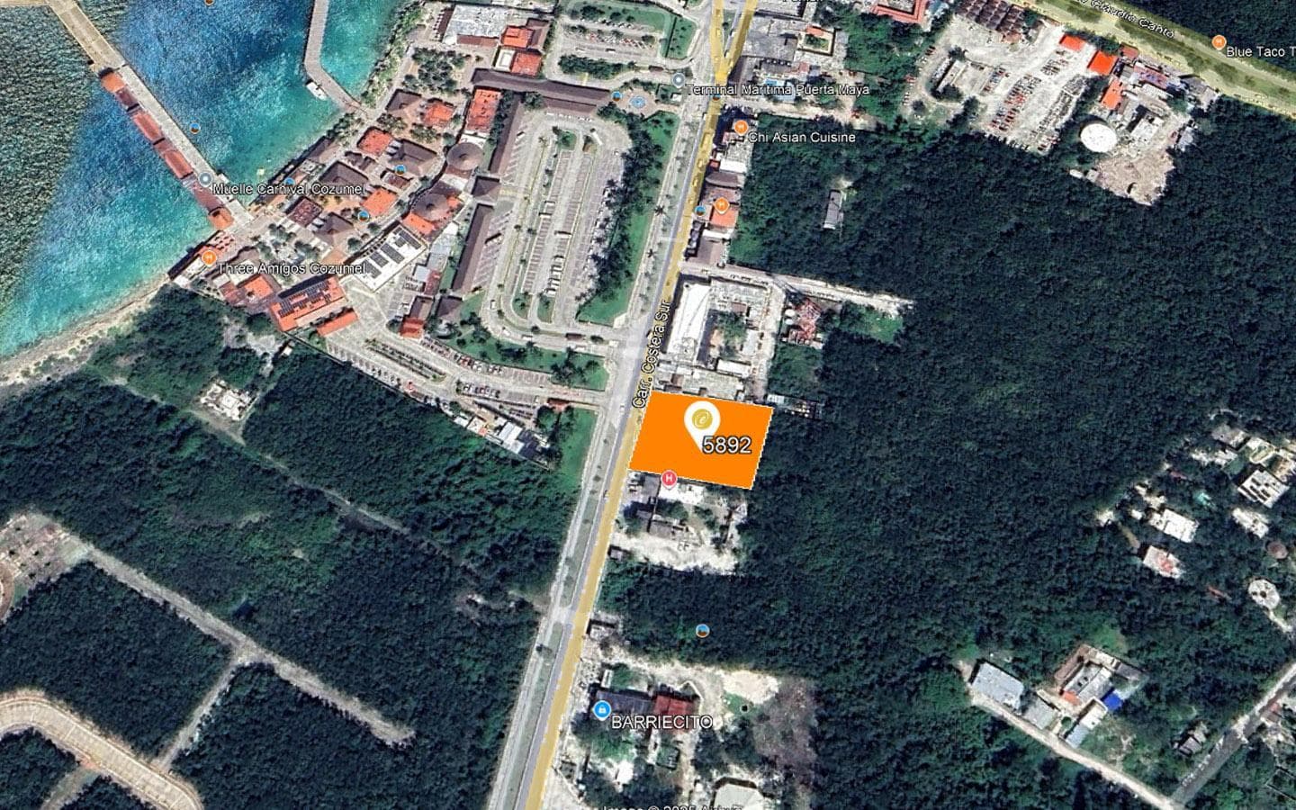 Land for Sale in Cozumel on Avenida Costera Sur
