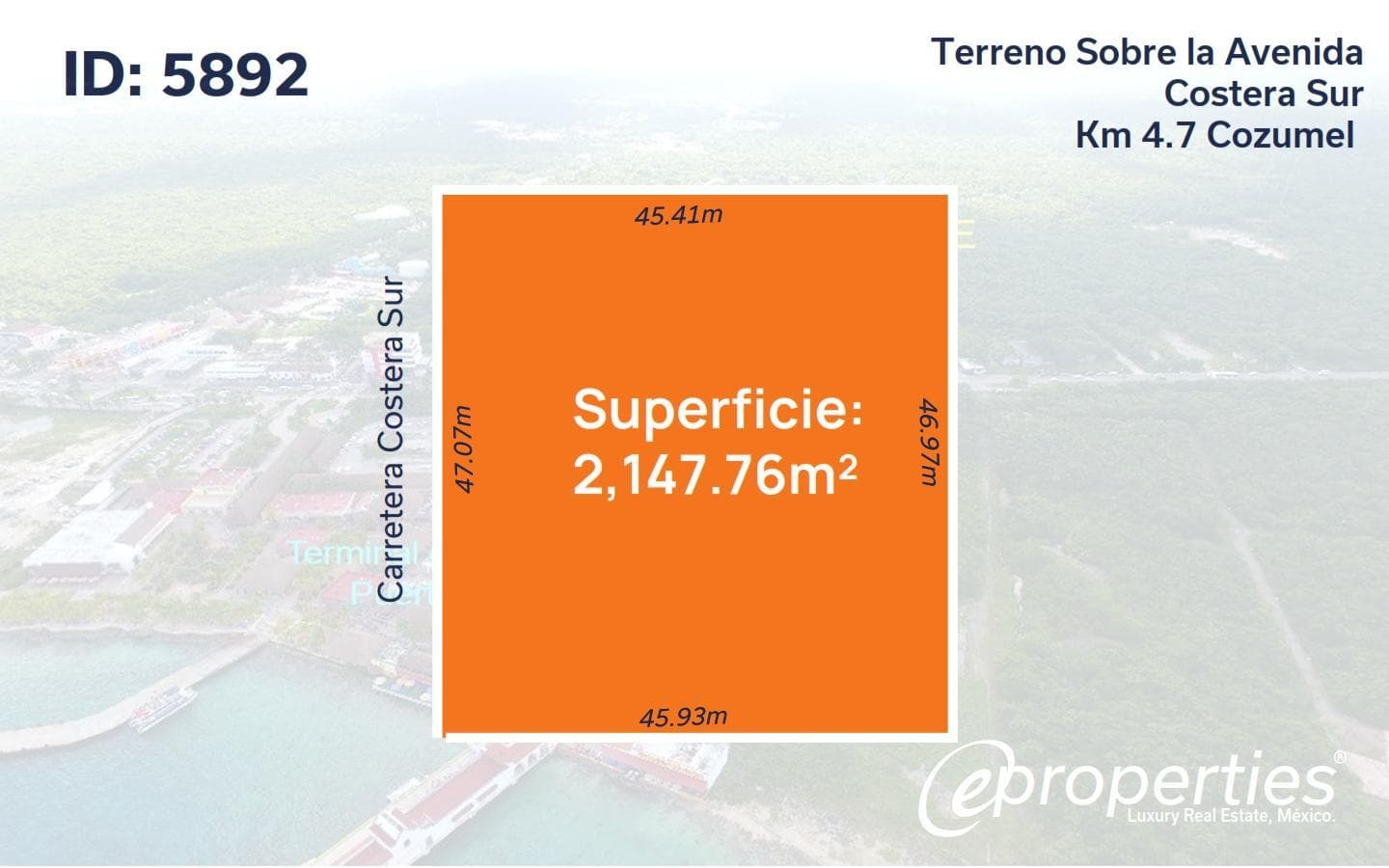 Land for Sale in Cozumel on Avenida Costera Sur