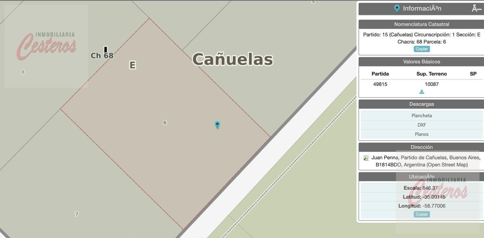 6-ha farm, 1 hectare, at the end of Penna Street, "Chacras El Camino"