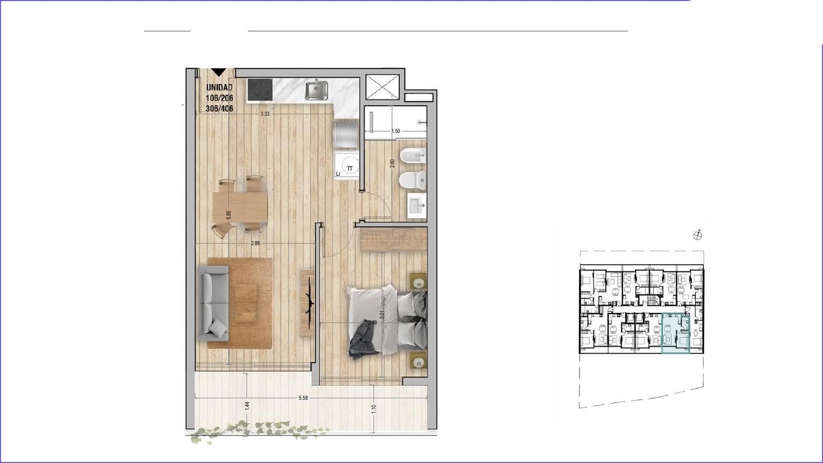 One-Bedroom Apartment for Sale in Pocitos - 306