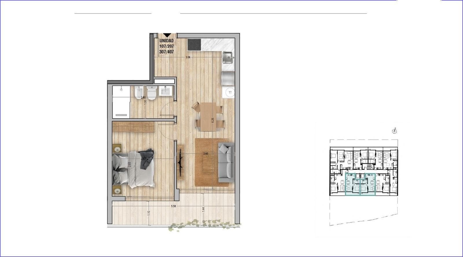 One-bedroom apartment for sale in Pocitos - 208