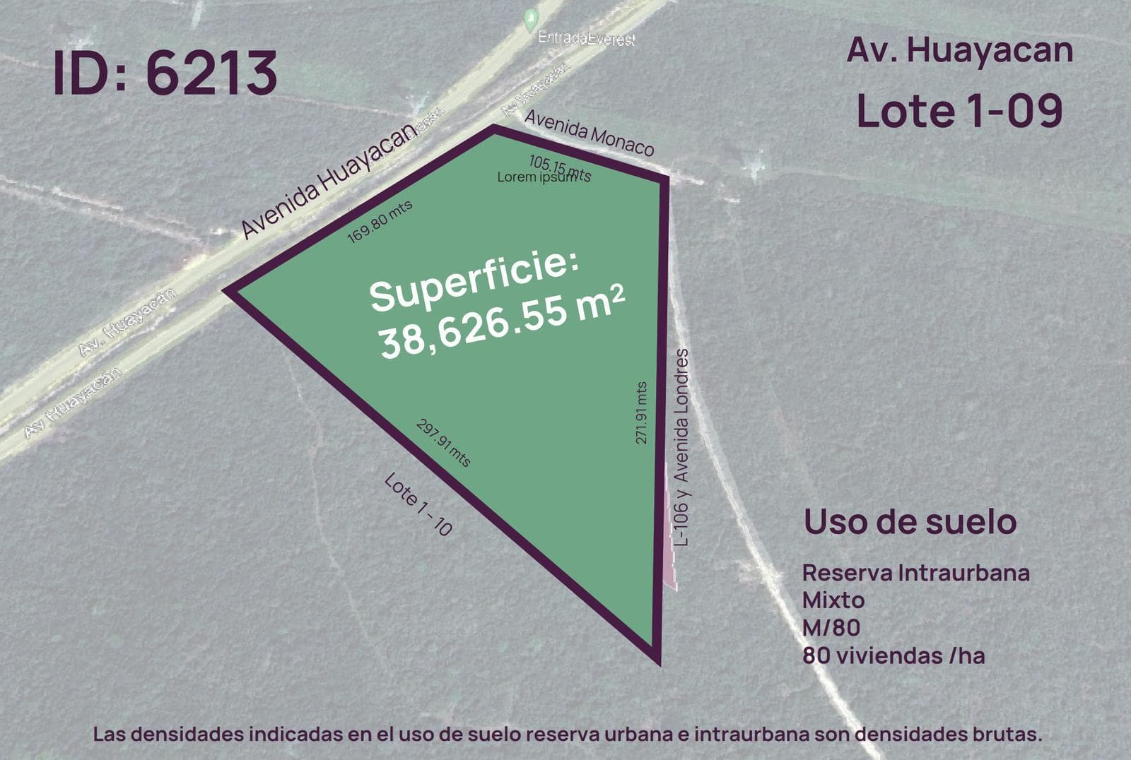 Land for Sale at the Intersection of Huayacan Avenue and Monaco Avenue