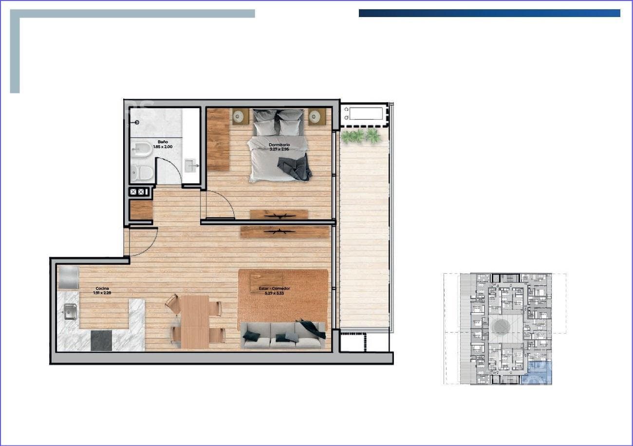 One-bedroom apartment for sale in Pocitos Nuevo - 505