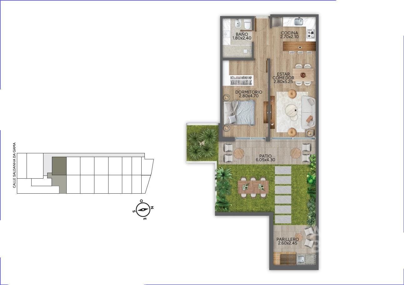 One-Bedroom Apartment for Sale in Puerto Buceo - 002