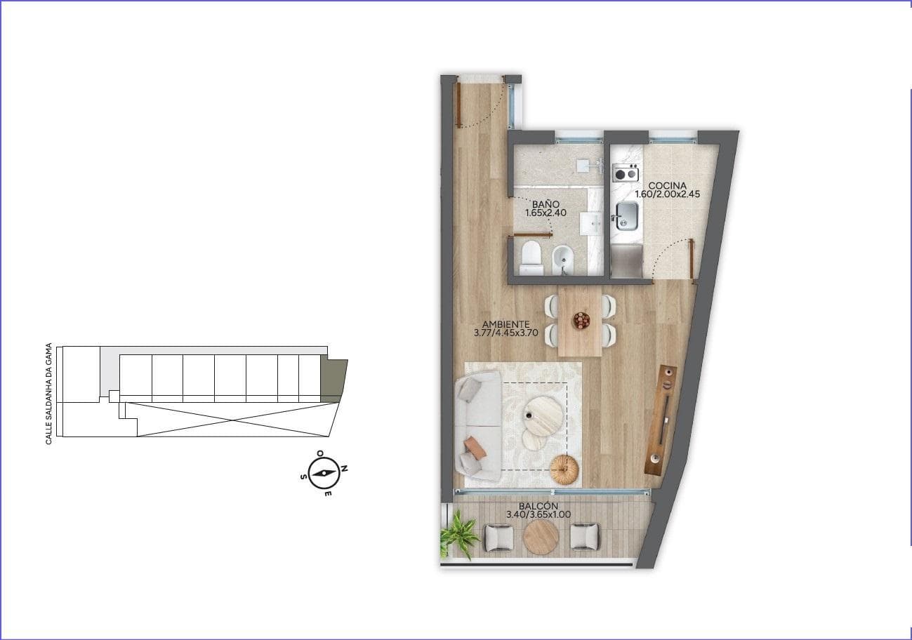 Studio apartment for sale in Puerto Buceo - 110