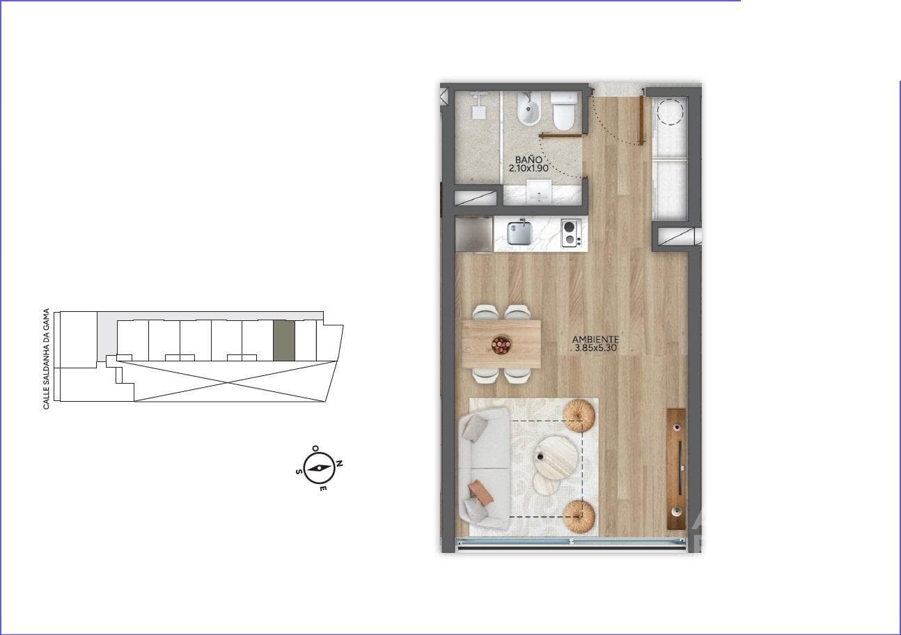 Studio Apartment for Sale in Puerto Buceo - 308