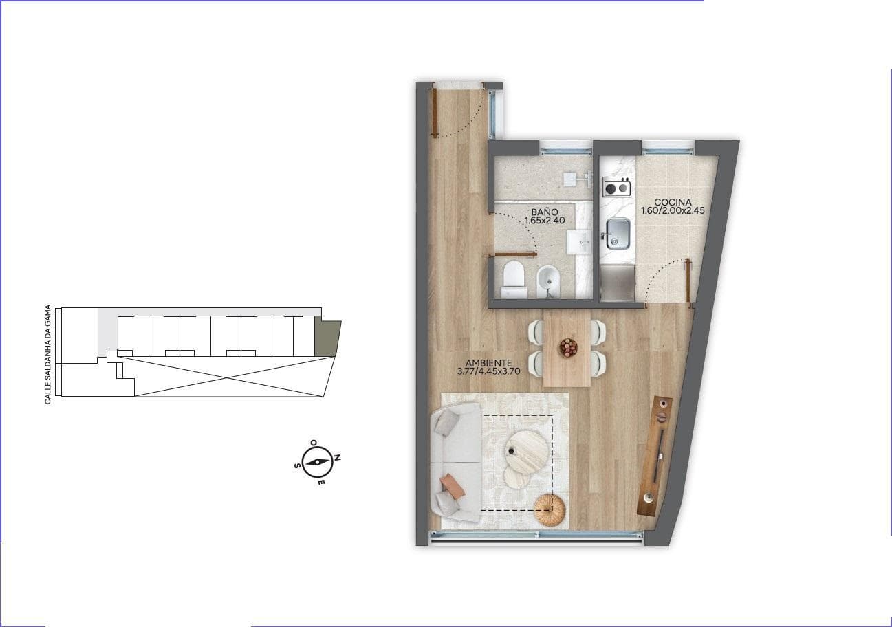 Studio Apartment for Sale in Puerto Buceo - 410