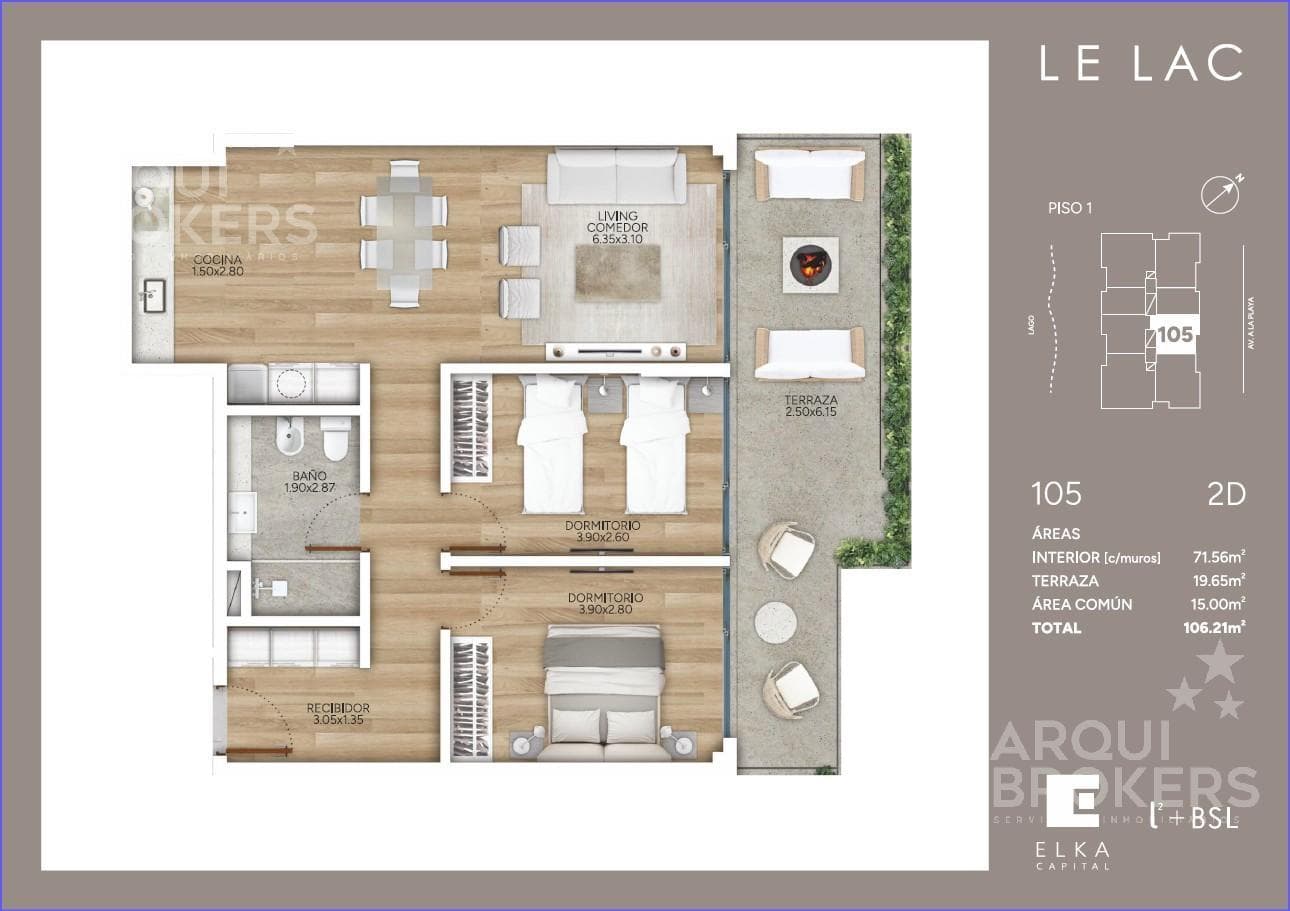 Two-bedroom apartment for sale in Parque Miramar - 105