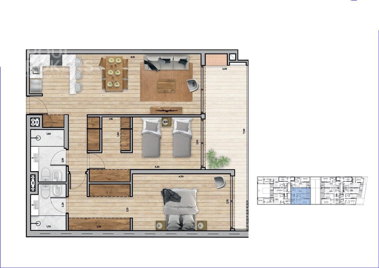 Two-Bedroom Apartment for Sale in Punta Carretas - 104B