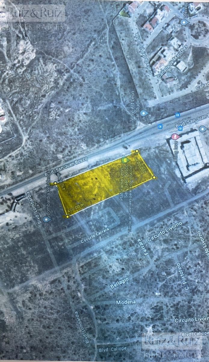 LAND FOR SALE AT THE INTERSECTION OF SAN JUAN BOSCO BOULEVARD AND 10,265.75 M2