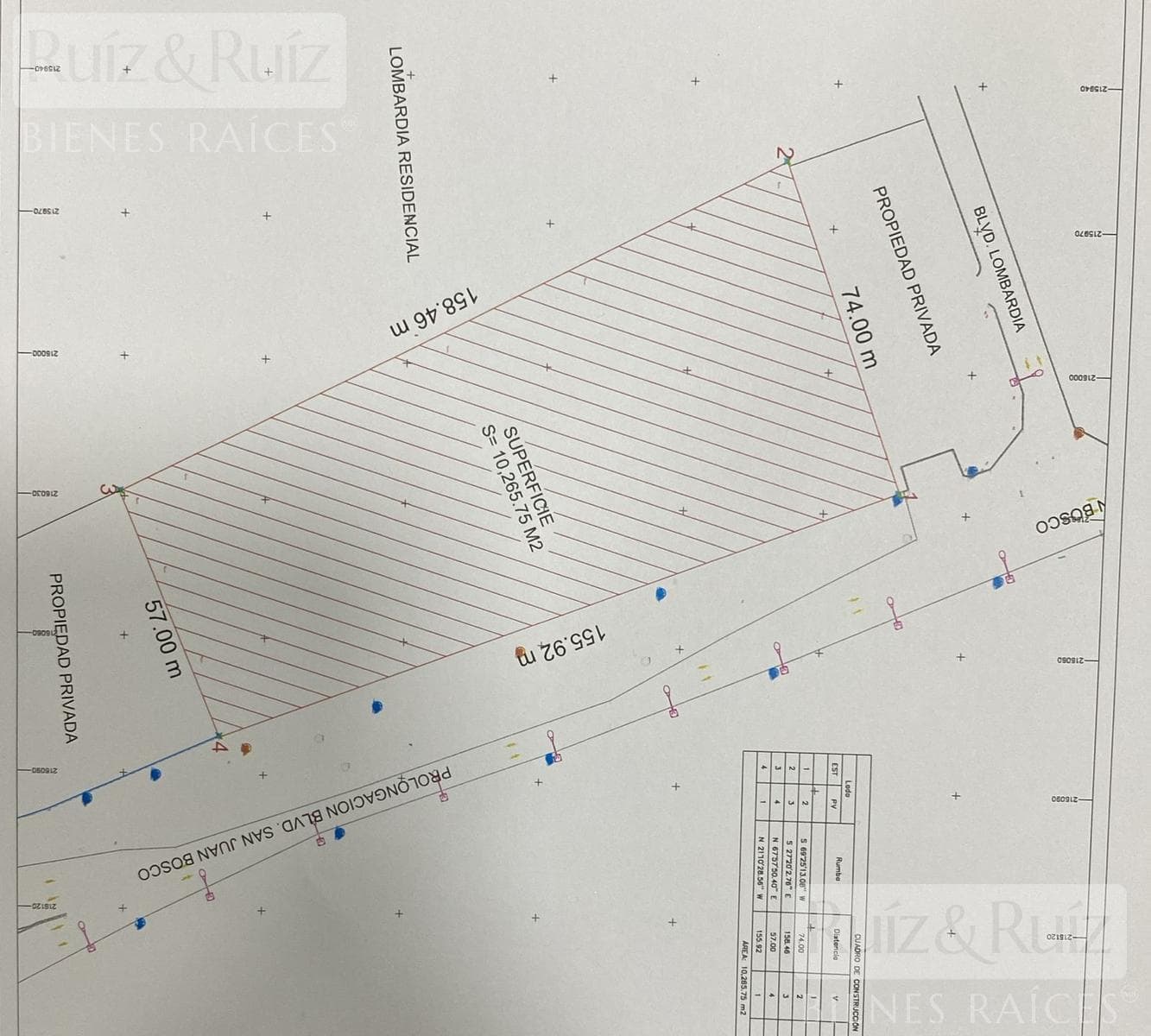LAND FOR SALE AT THE INTERSECTION OF SAN JUAN BOSCO BOULEVARD AND 10,265.75 M2