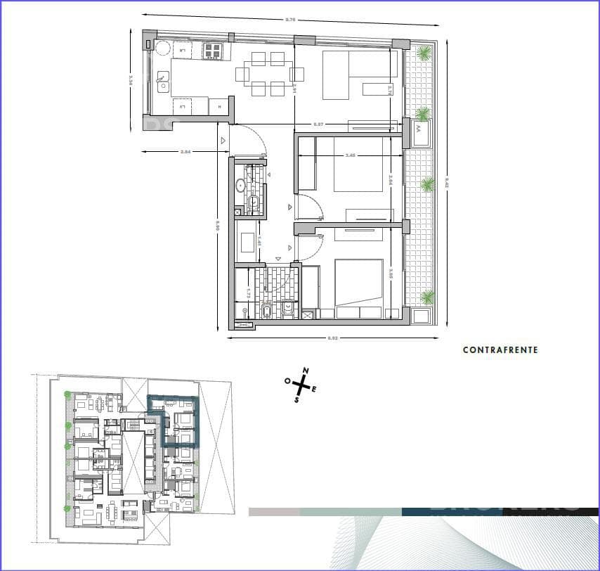 Two-bedroom apartment for sale in Pocitos - 1005