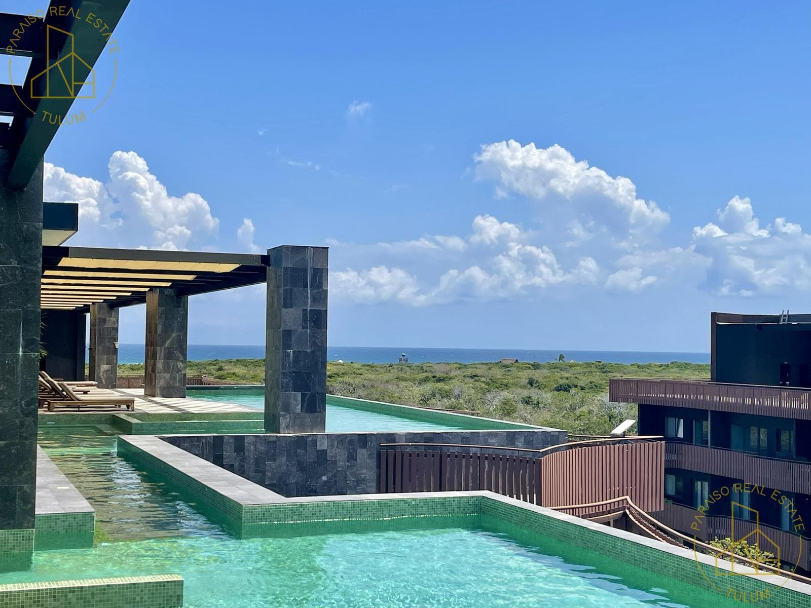 Roof-top View of the Caribbean Sea. 2-bedroom apartment in Amira District B208
