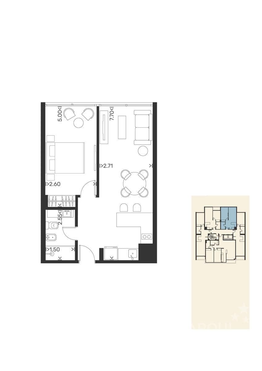 One-bedroom apartment for sale in Punta Carretas - 1003