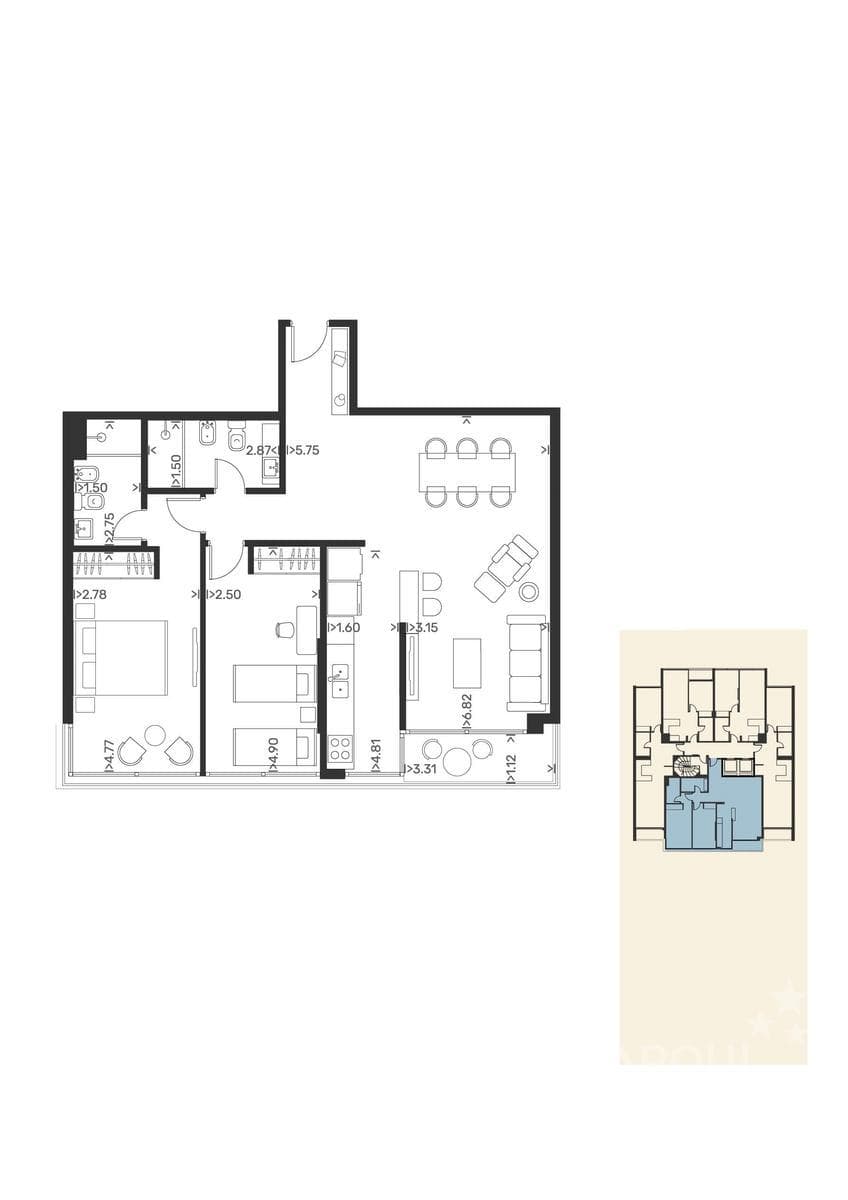Two-bedroom apartment for sale in Punta Carretas - 705