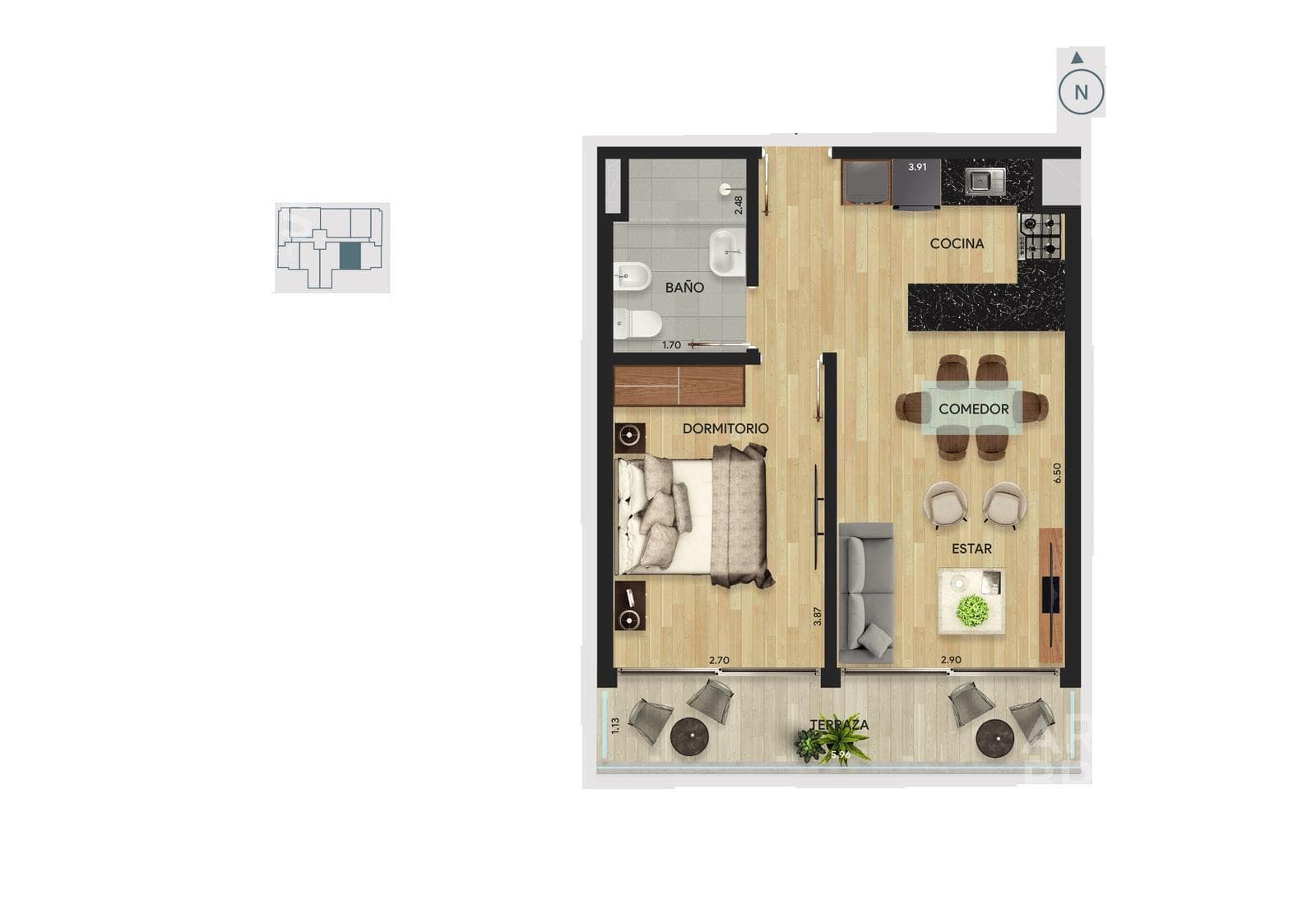 One-Bedroom Apartment for Sale in Parque Batlle - 1107