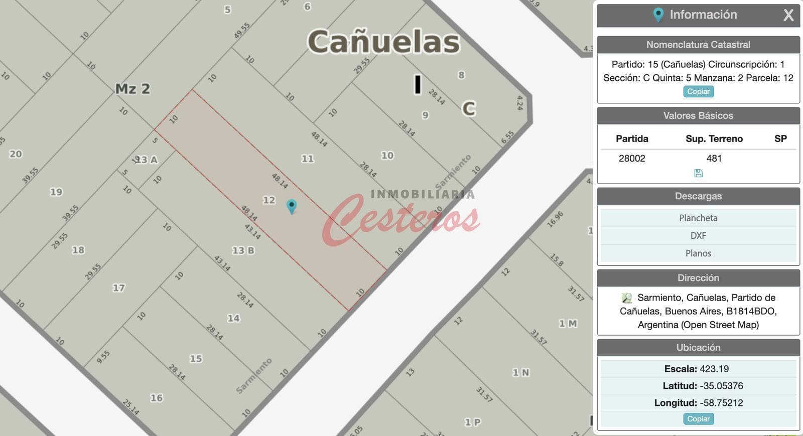 2 Lots on Sarmiento Street between Azcuenaga and J.J. Paso