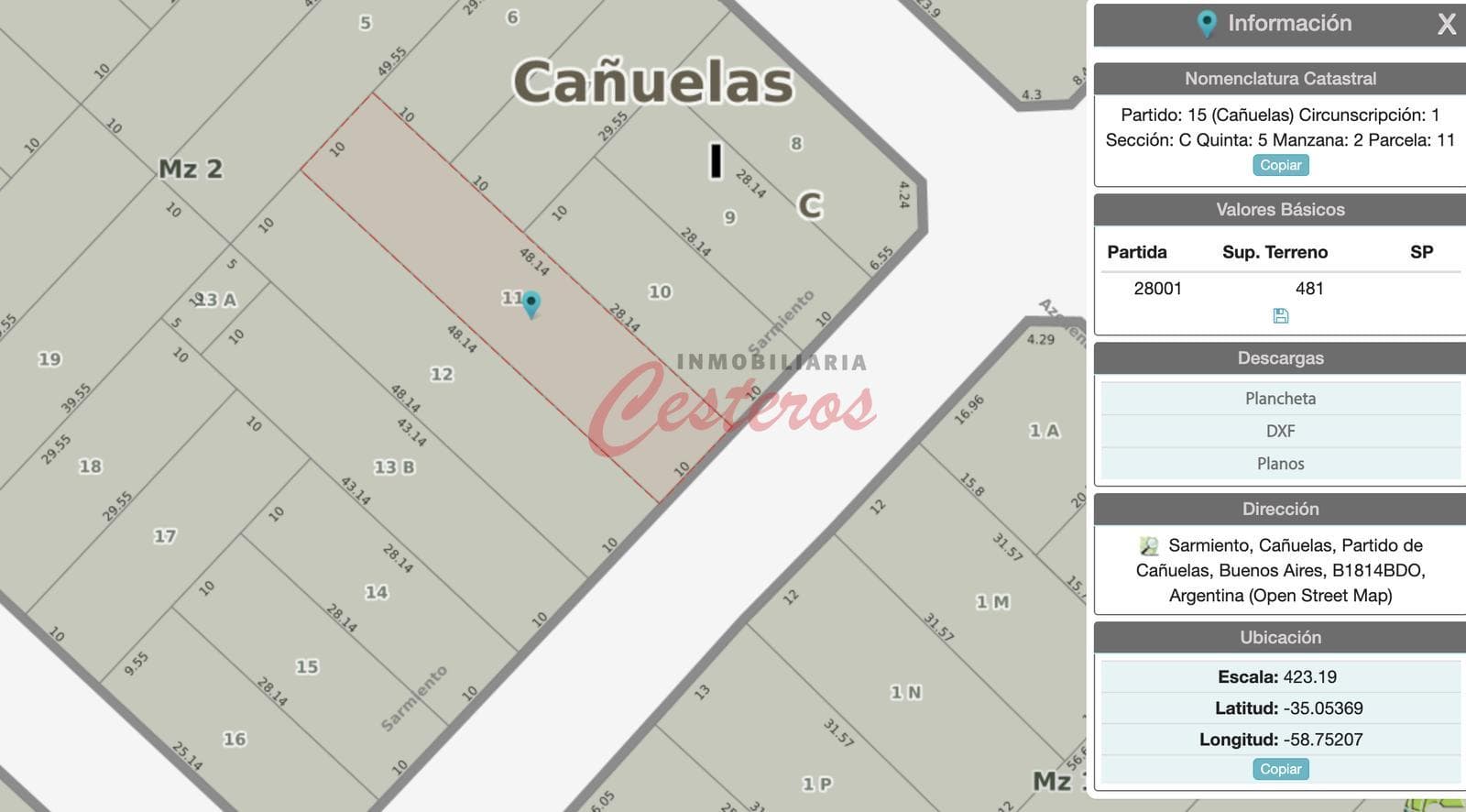 2 Lots on Sarmiento Street between Azcuenaga and J.J. Paso