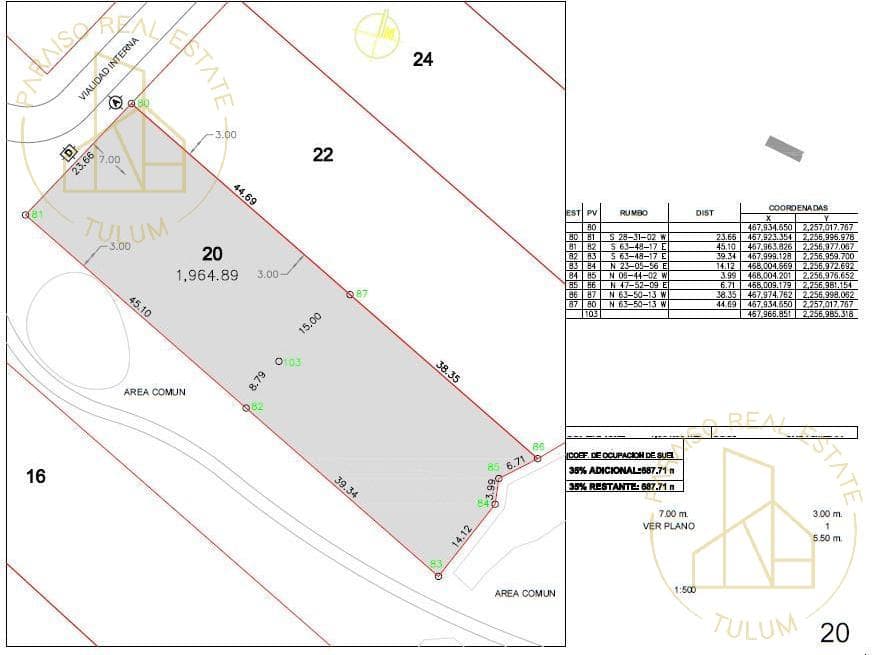 Premium 2,000-square-meter lot on the exclusive private lagoon in Yalku, Akumal