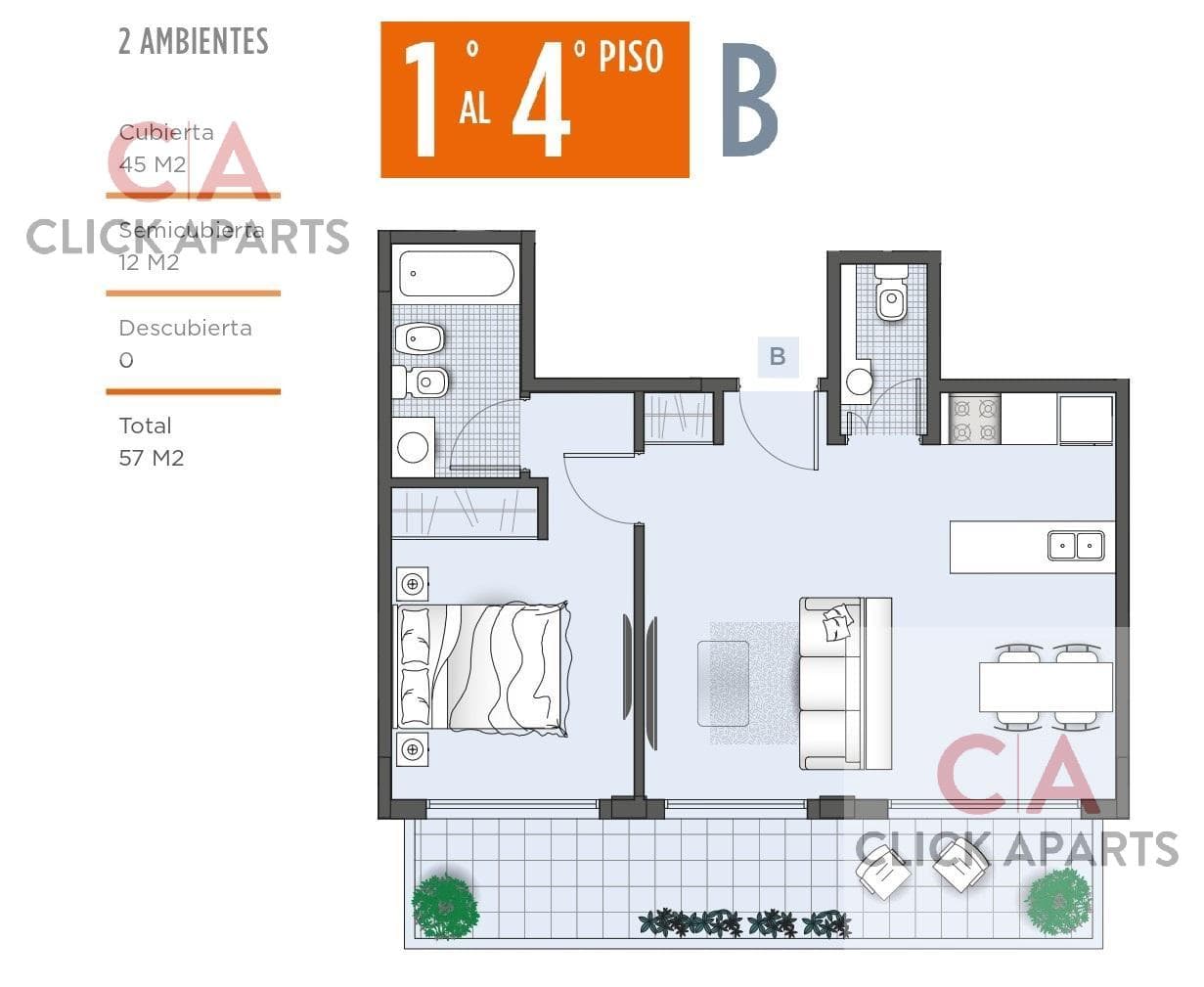 Apartment - Villa Crespo - 2-room - well