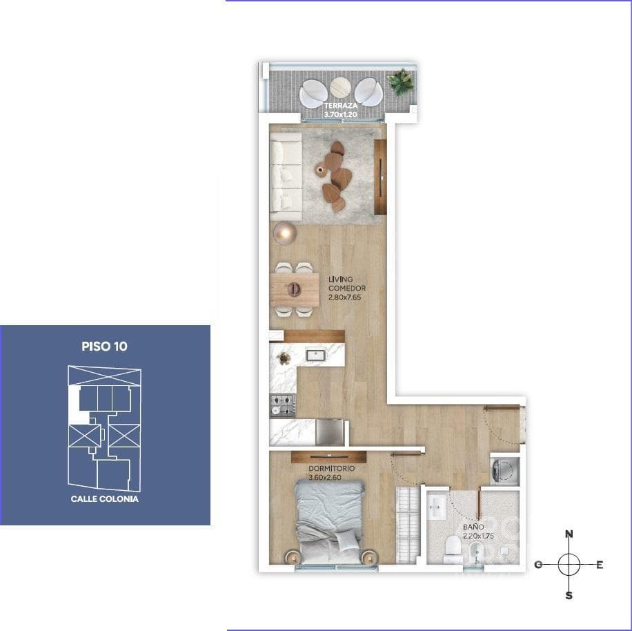 One-Bedroom Apartment for Sale in Cordón - 1001