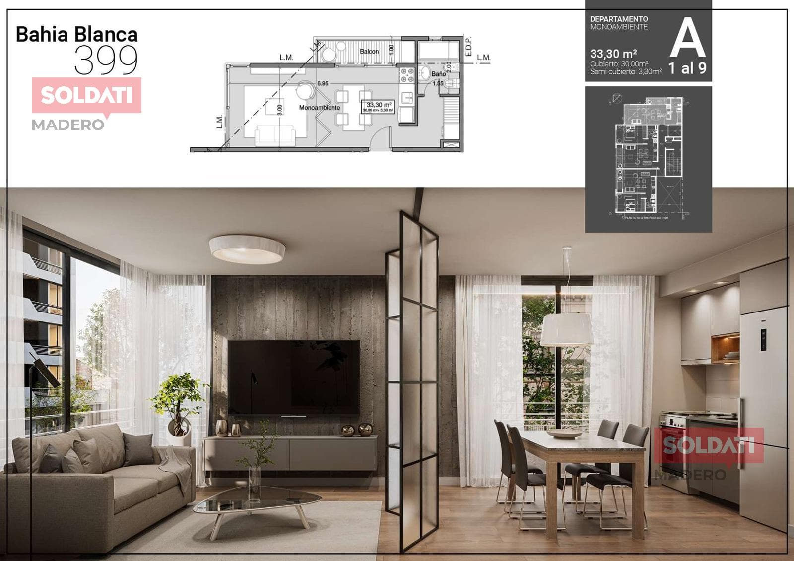 For Sale. Studio apartment. Under construction. Financing in pesos. Wilde.
