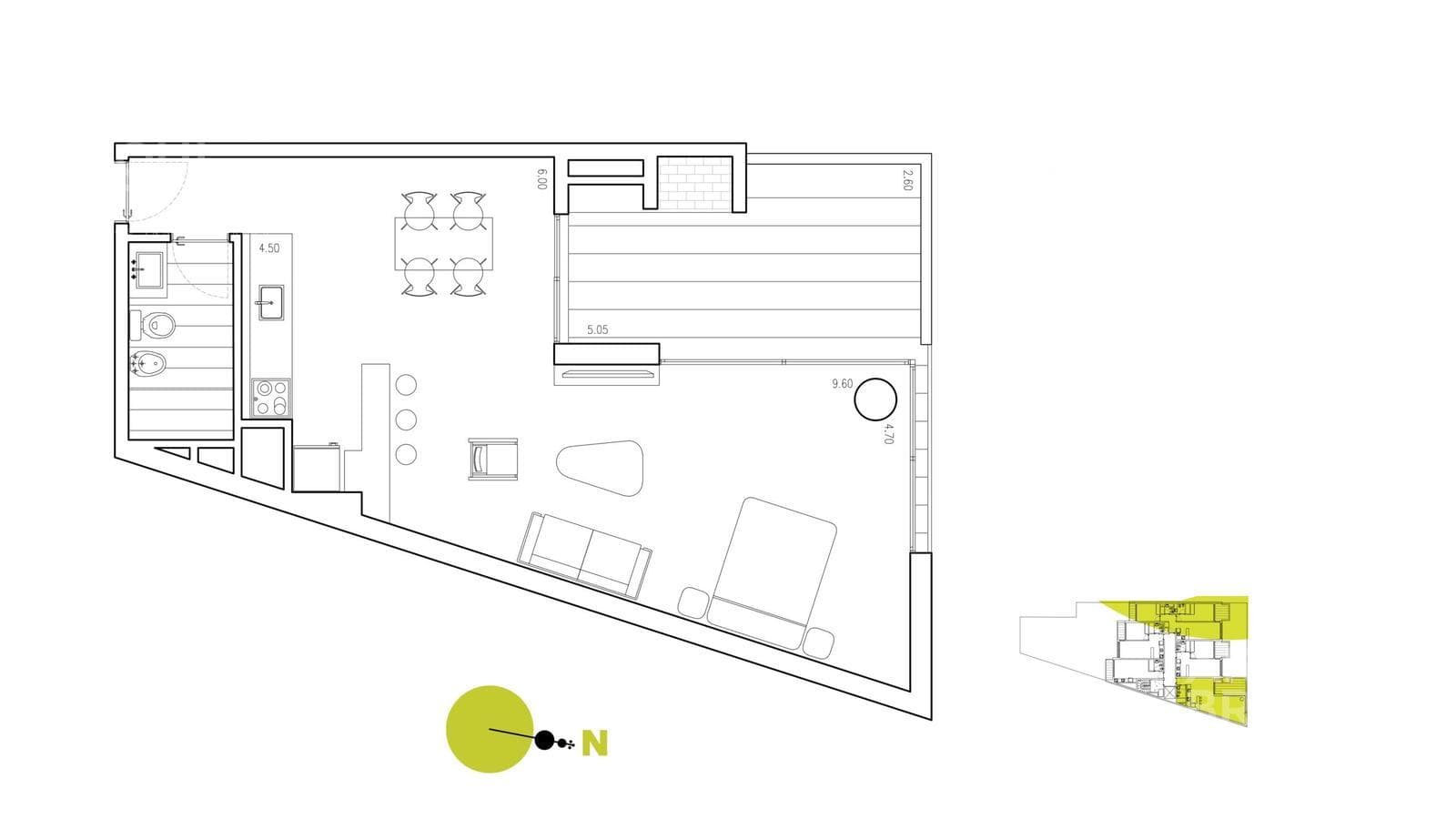 Studio Apartment for Sale in Pocitos - 901
