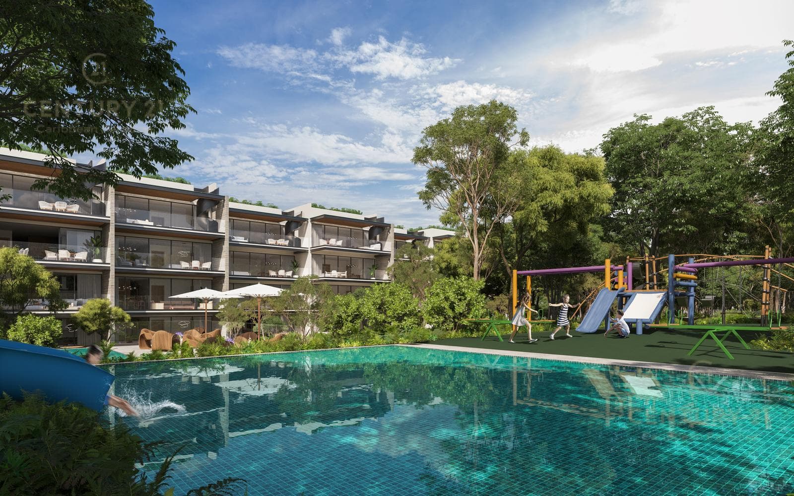 One-Bedroom Apartment in a Residential Complex in Playacar, Playa del Carmen P4307