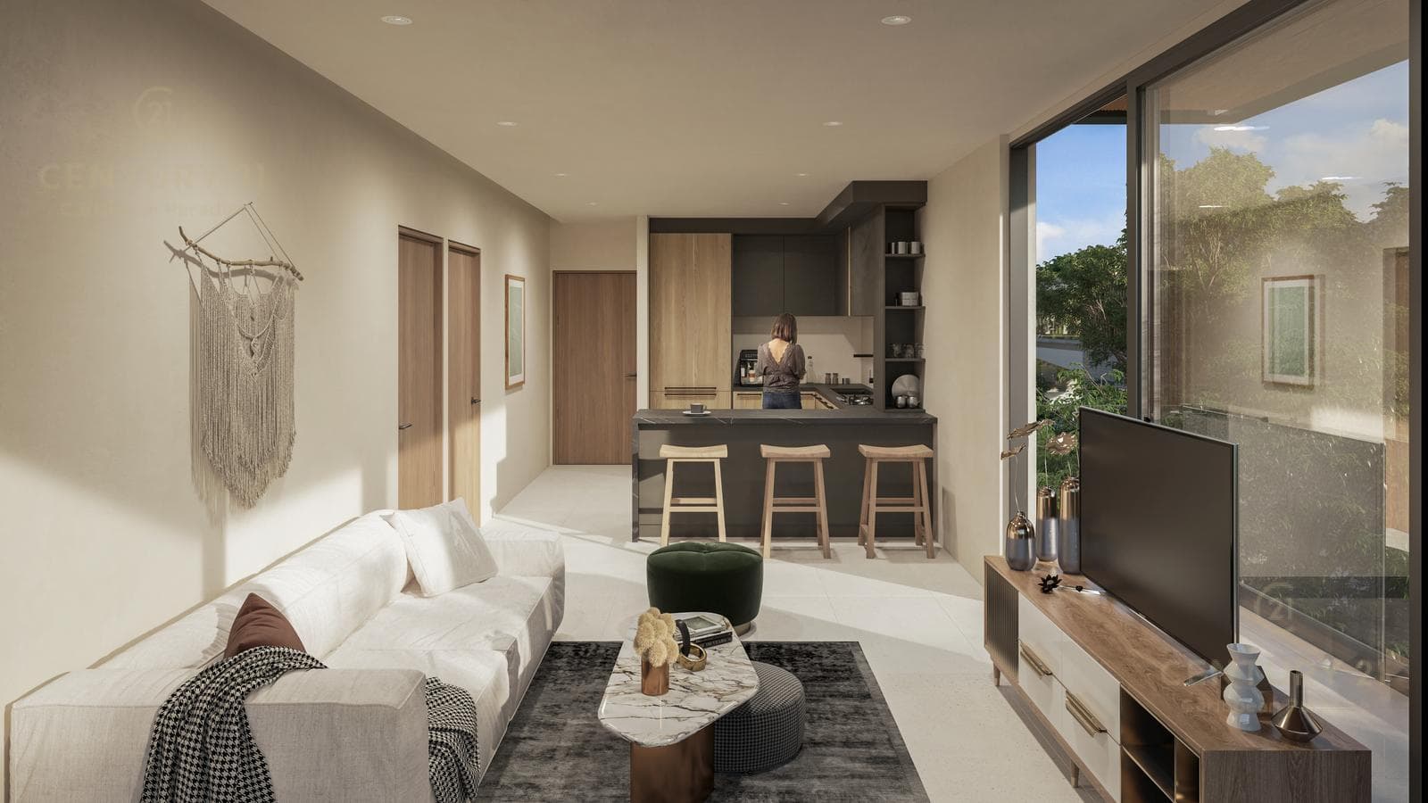 One-Bedroom Apartment in a Residential Complex in Playacar, Playa del Carmen P4307