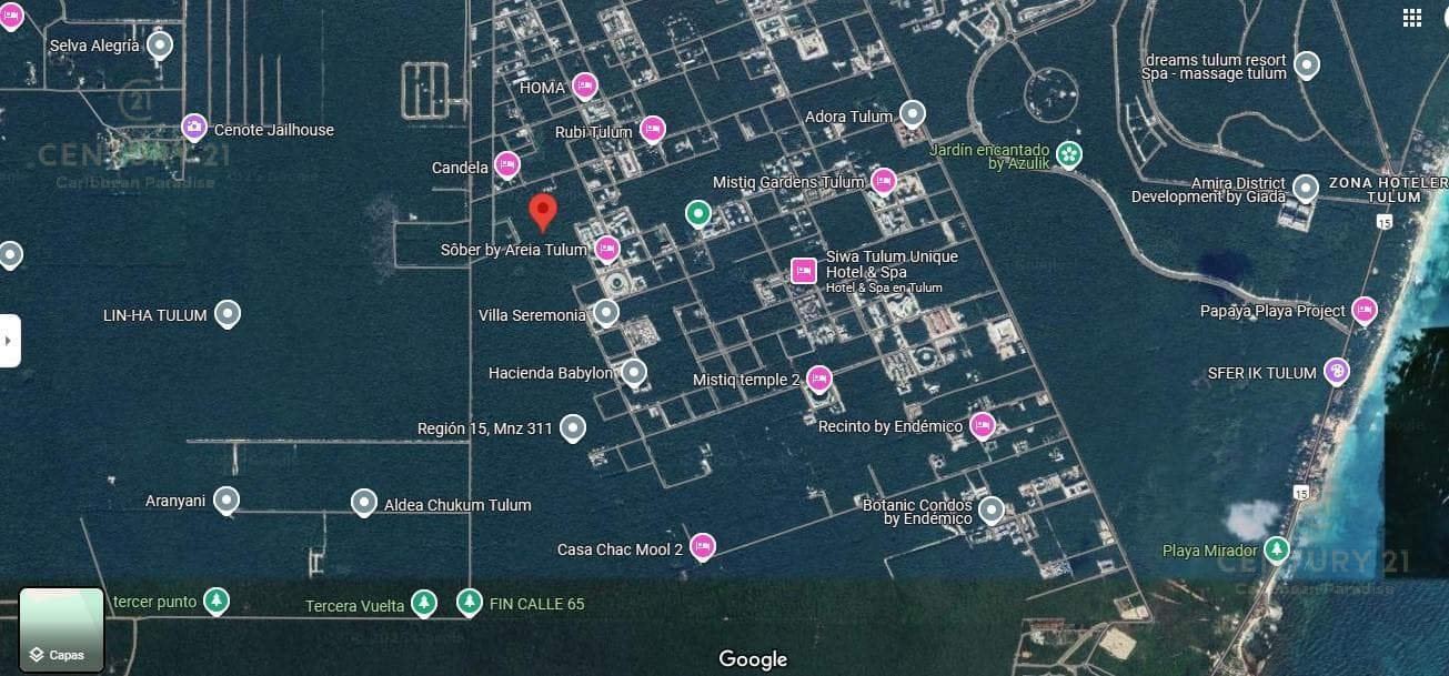 2,428 m2 lot for sale in Region 15 in Tulum $180 USD per m2