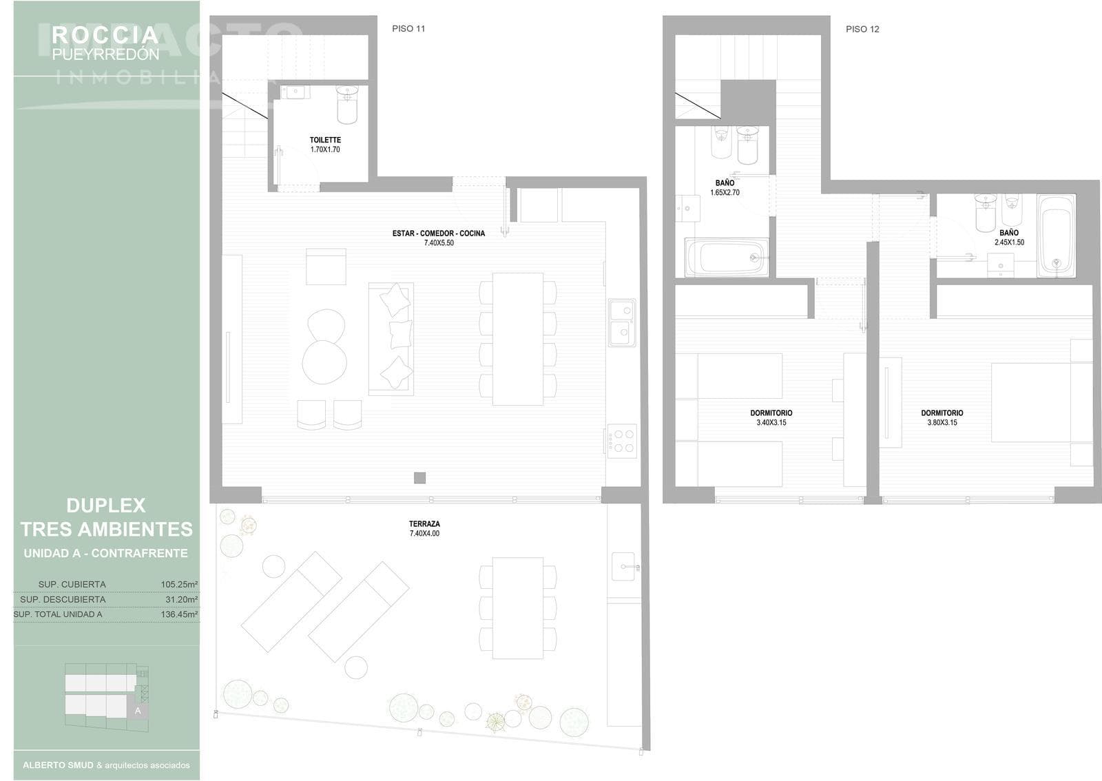 Duplex for Sale with Terrace and Grill in Buenos Aires