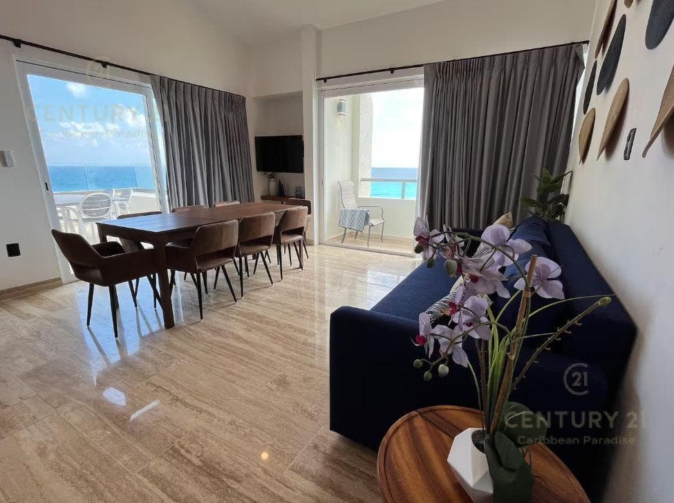 Penthouse 3 Recamaras en Renta con Vista al Mar | Condominio Solymar Cancun | C3957