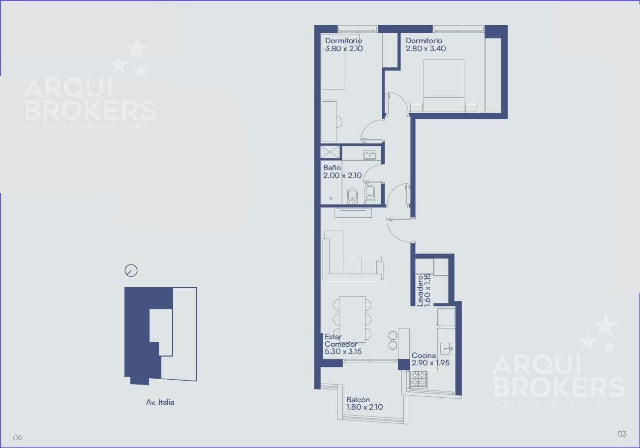 Two-bedroom apartment for sale in Parque Batlle -1001