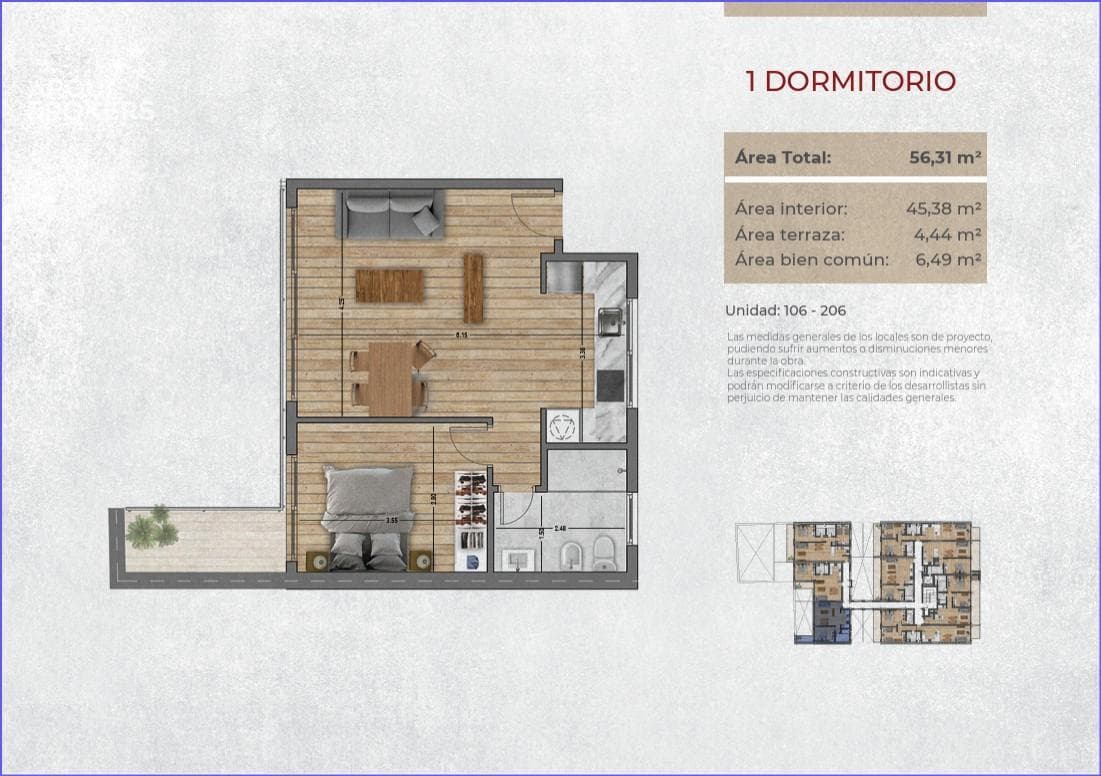 One-bedroom apartment for sale in Malvín