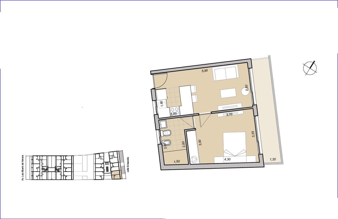 One-Bedroom Apartment for Sale in La Blanqueada - 104C