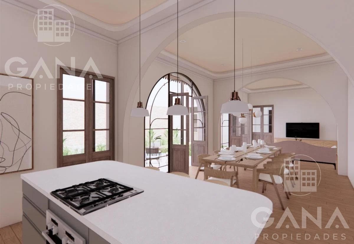 3-bedroom house for sale with a garden, pool, and garage, completely renovated.