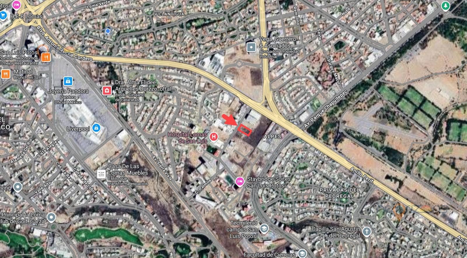 COMMERCIAL LAND OPPORTUNITY ON PALMIRA STREET IN THE PEDREGALES AREA OF SAN LUIS POTOSÍ