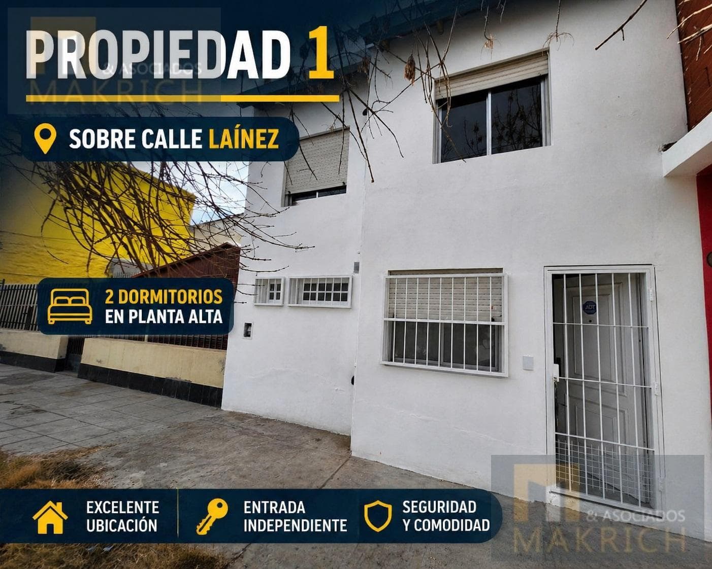 Two-bedroom duplex for rent, with a living/dining room, kitchen with dining area, half-bath, and full bathroom on the upper floor, plus a patio.