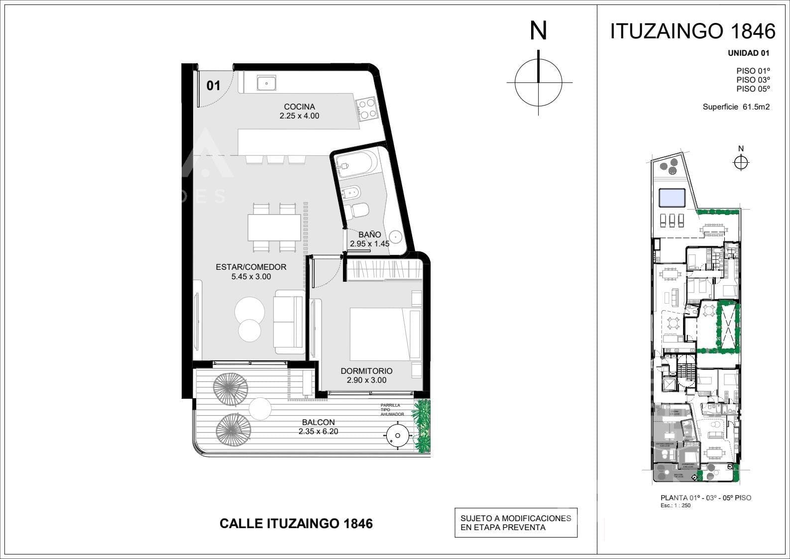 Premium 1-Bedroom Apartment for Sale with Amenities in Abasto, at 1800 Ituzaingo Street