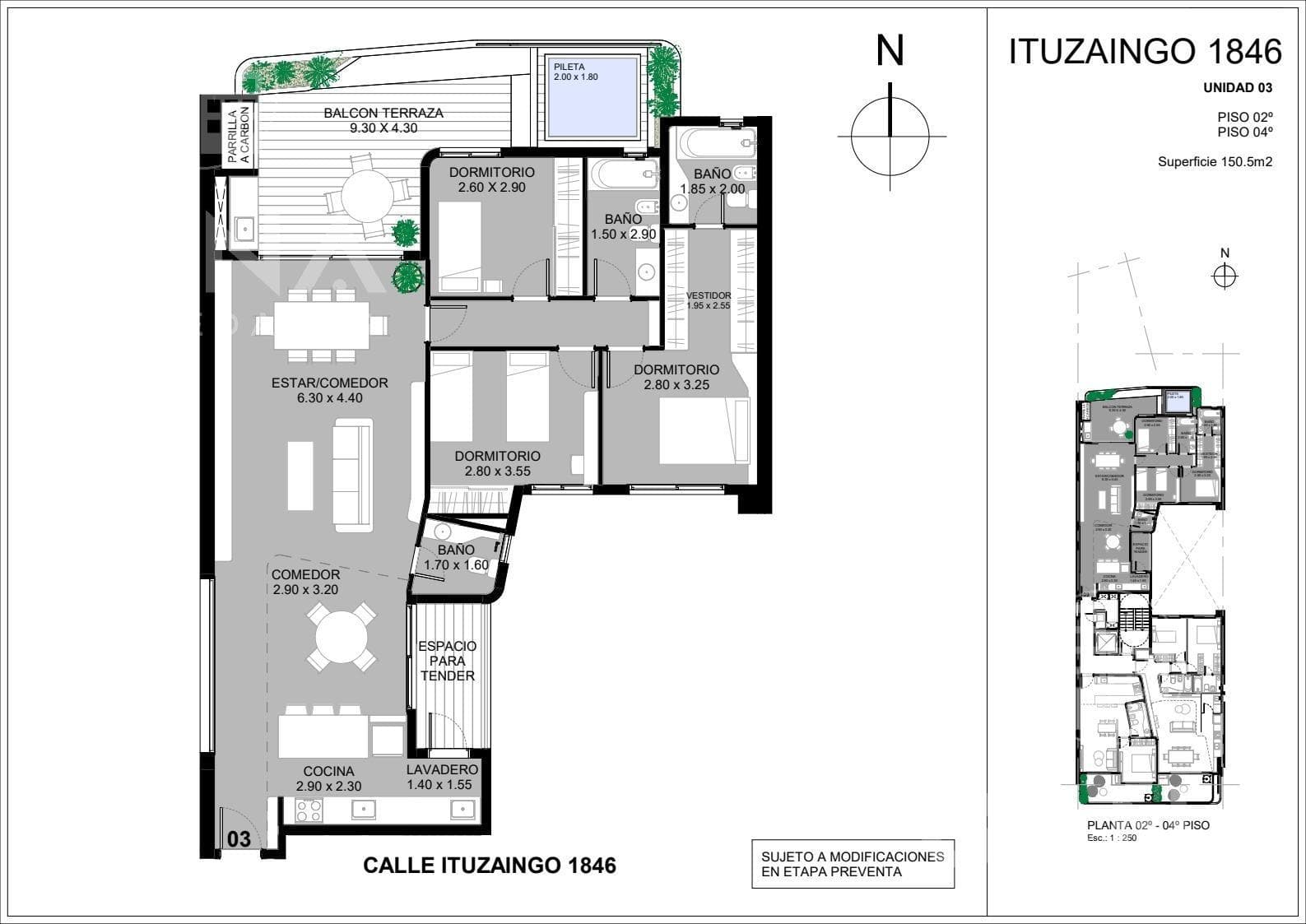 Premium 3-Bedroom Apartment for Sale with Amenities in Abasto, at 1800 Ituzaingo Street