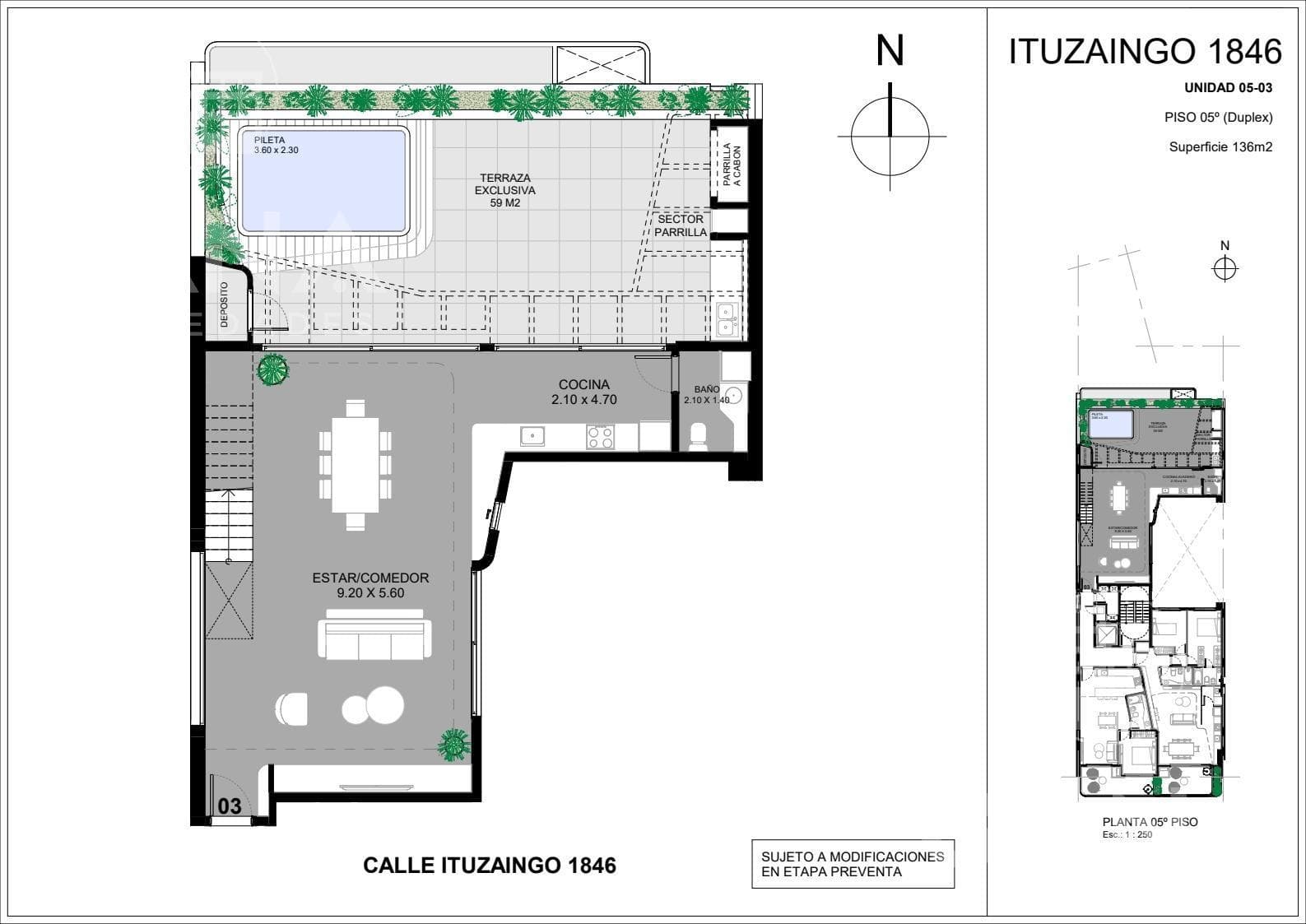 3-Bedroom Premium Duplex Apartment for Sale with Amenities in Abasto, at 1800 Ituzaingo Street