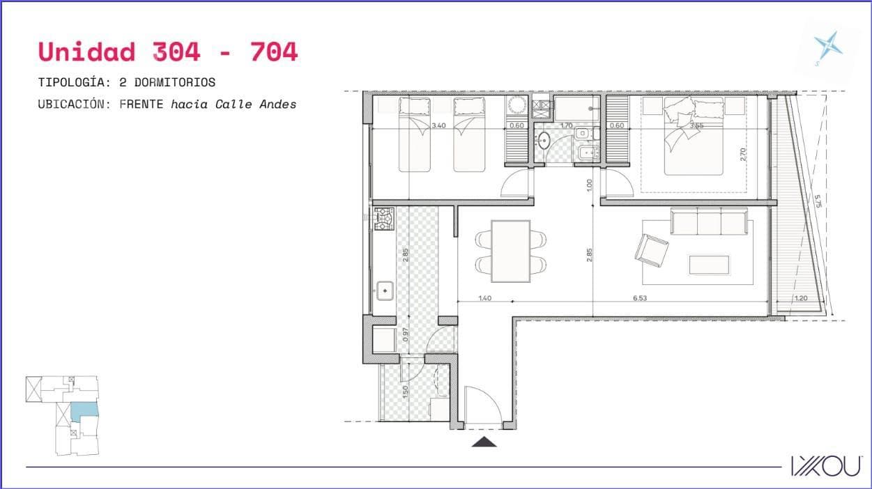 Two-Bedroom Apartment for Sale (Currently Rented) in Barrio Sur - 704