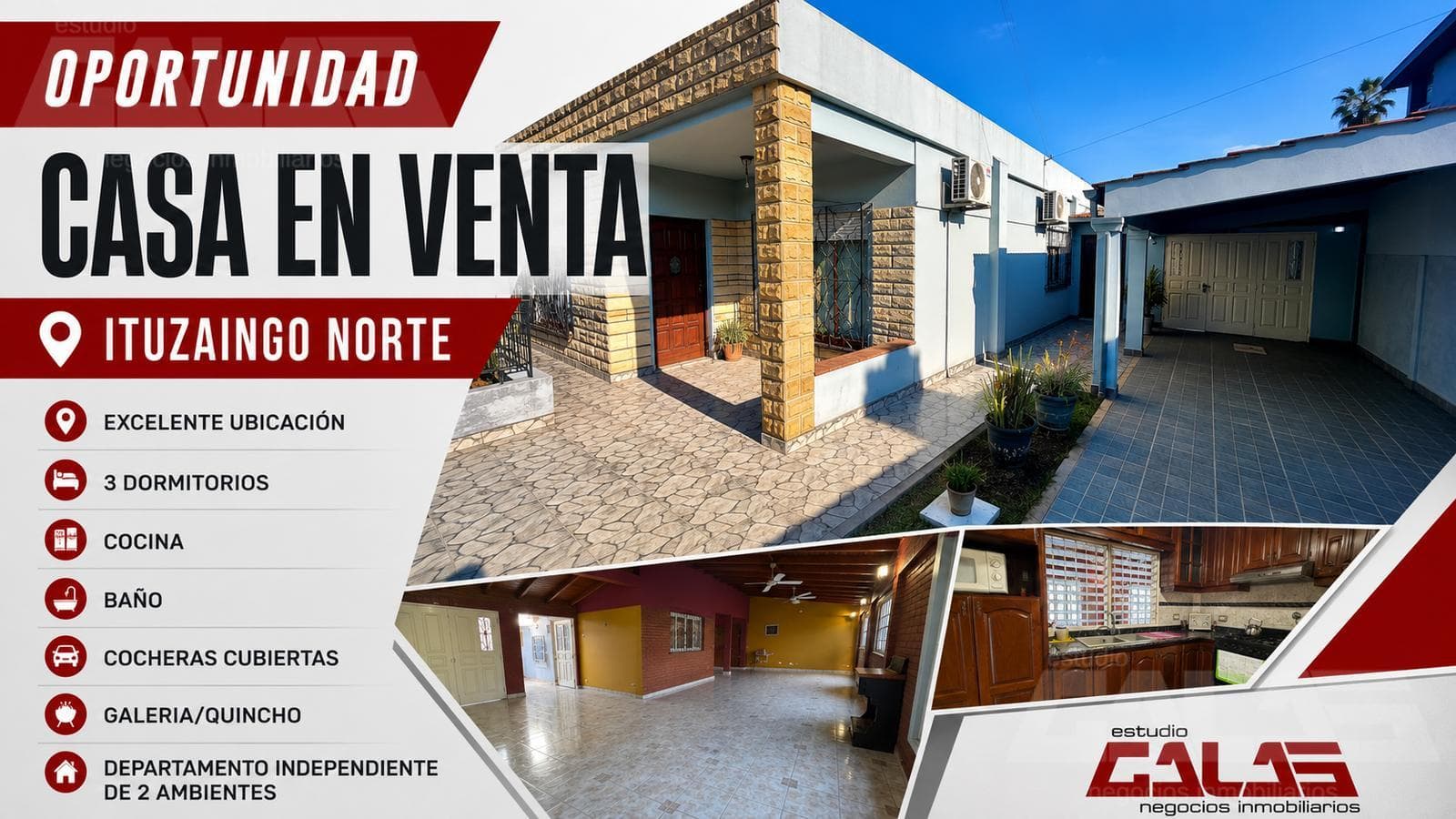 3-room house, move-in ready, with a separate apartment in Ituzaingó Norte