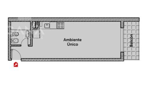 Studio Apartment for Sale on Martin Street with a Balcony