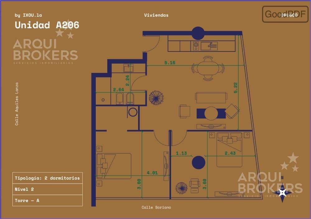 2-Bedroom Apartment for Sale in Downtown - 206A