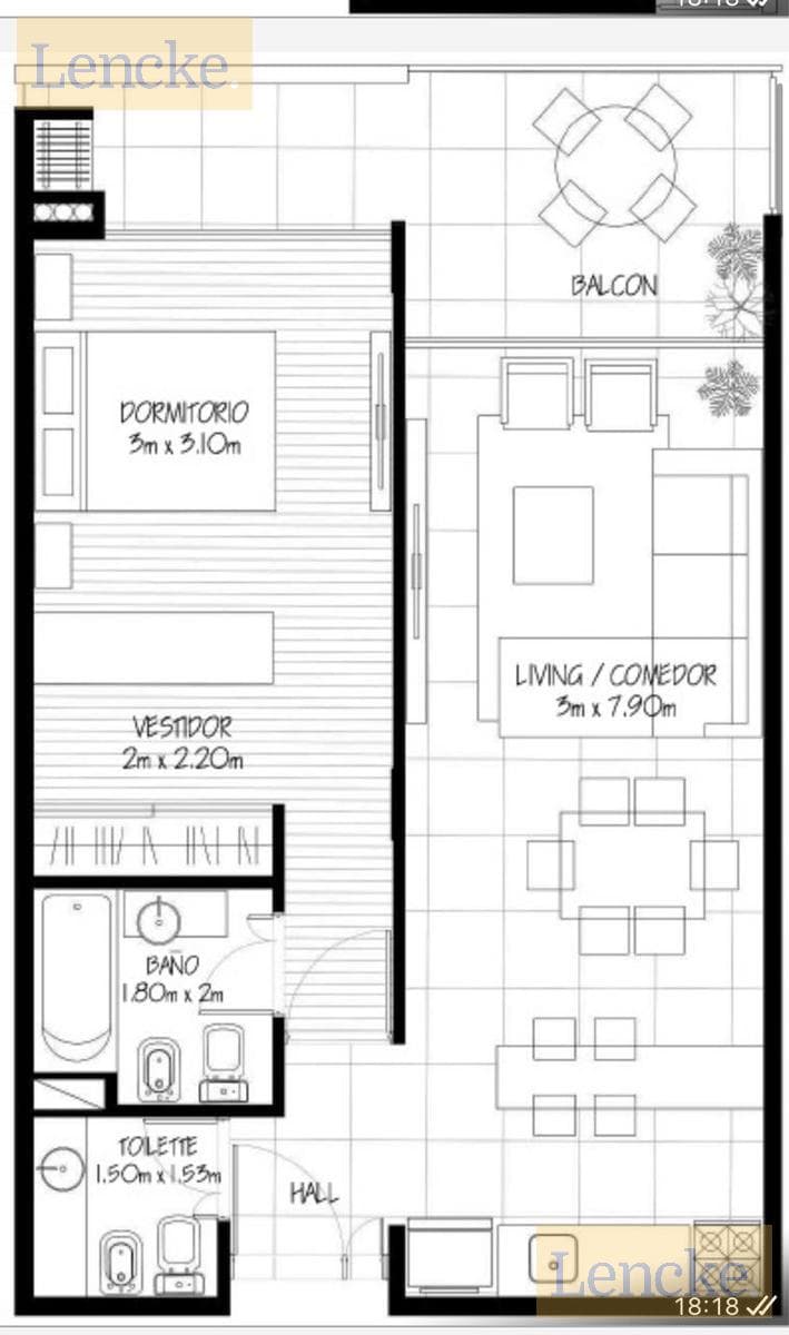 For sale: 1-bedroom apartment with an en suite bathroom in Tigre, in a complex with a pool and security